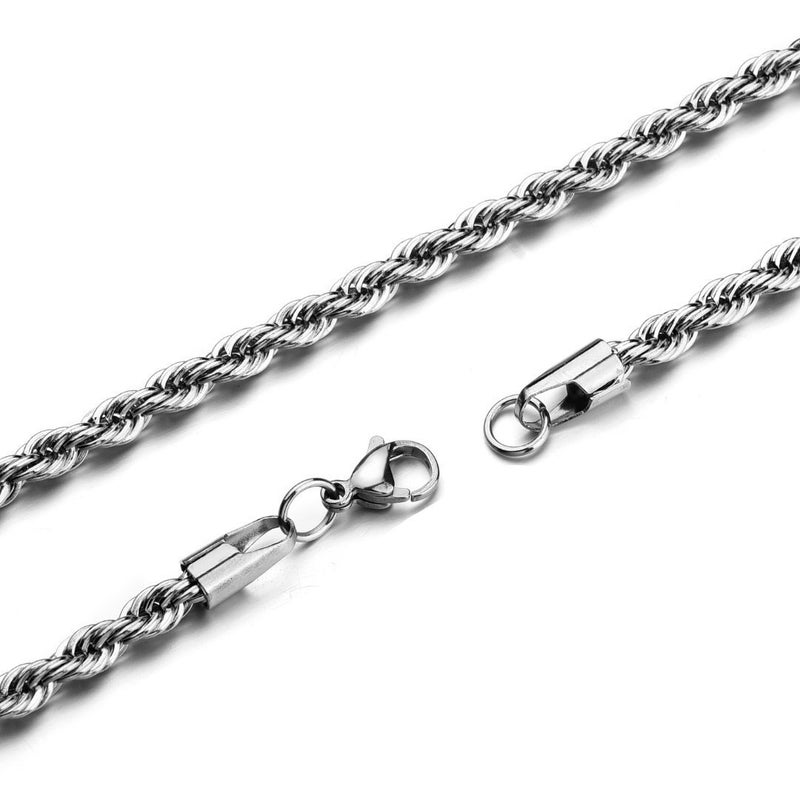 HolyFast Twist Chain Bracelets 4 mm 9 Inches - Stainless Steel Rope Jewelry for Men & Women - Image 3